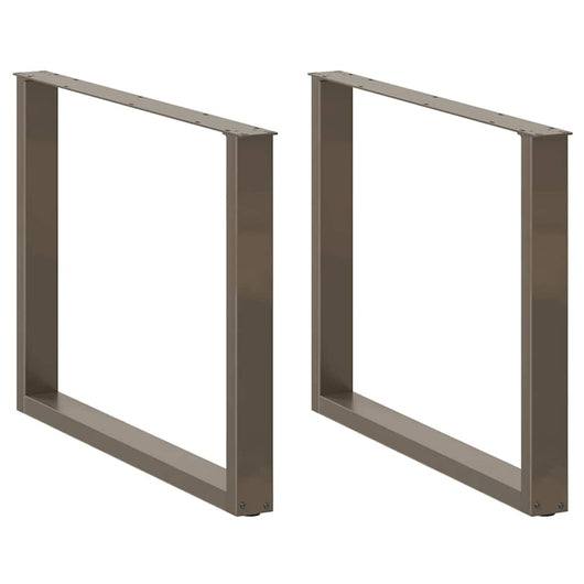 Gambe per tavolo da pranzo a forma di U 3 pz in acciaio naturale 100x(72-73) cm