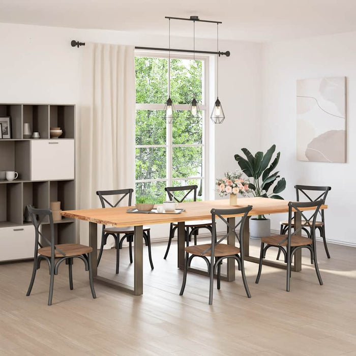 Gambe per tavolo da pranzo a forma di U 3 pz in acciaio naturale 100x(72-73) cm