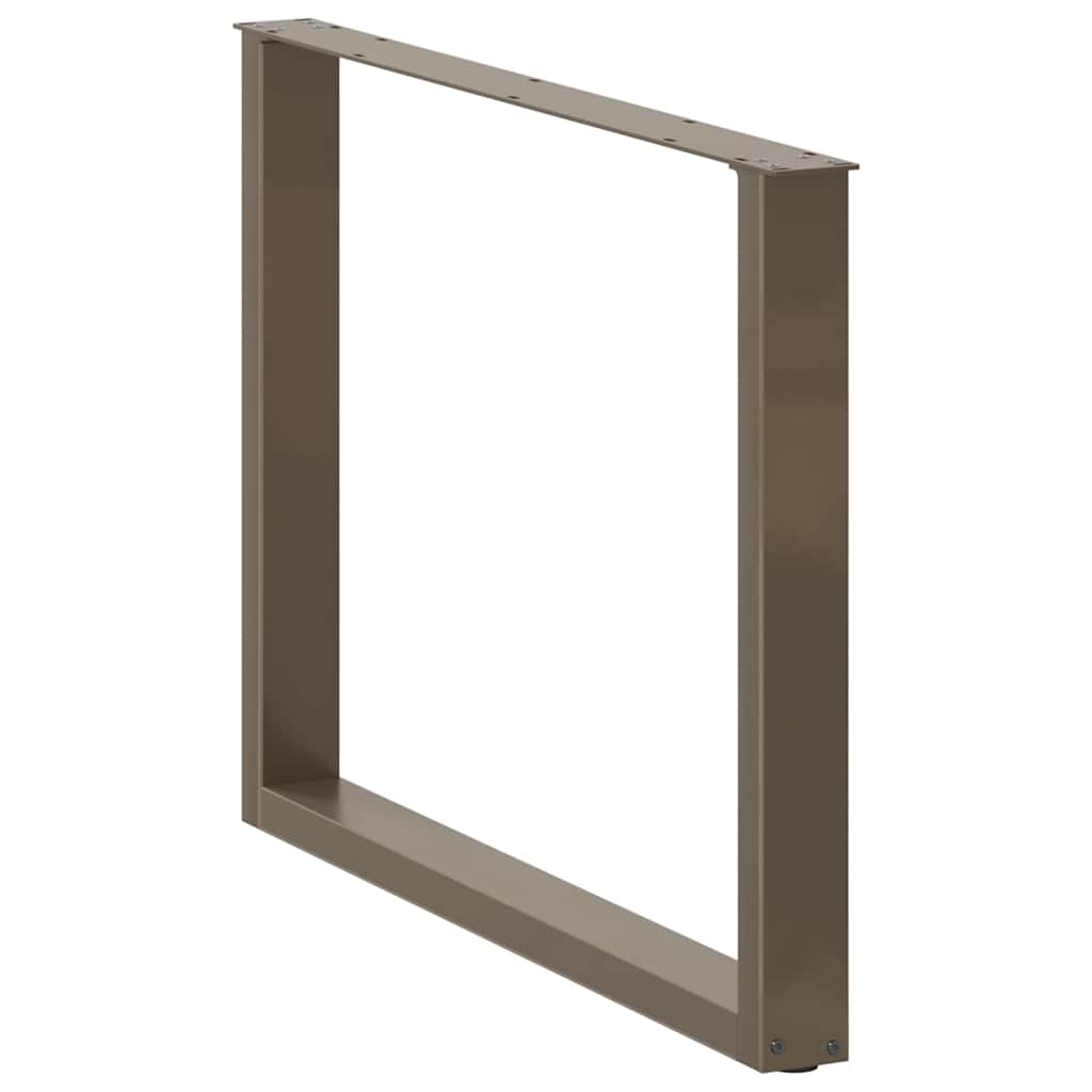 Gambe per tavolo da pranzo a forma di U 3 pz in acciaio naturale 100x(72-73) cm