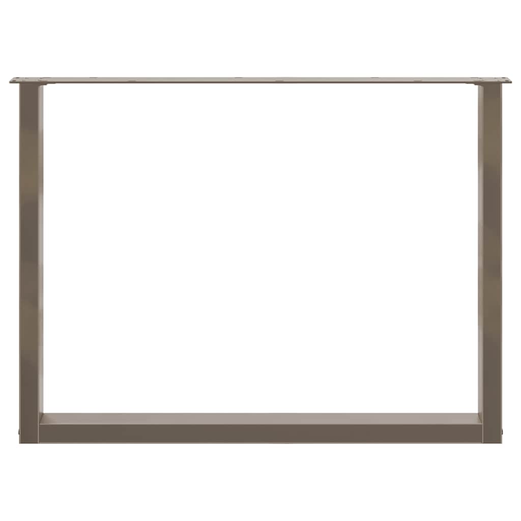 Gambe per tavolo da pranzo a forma di U 3 pz in acciaio naturale 100x(72-73) cm 4013215