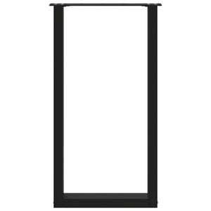 Gambe per tavolo da bar a forma di U 2 pz nere 40x(90-91) cm in acciaio 4013216