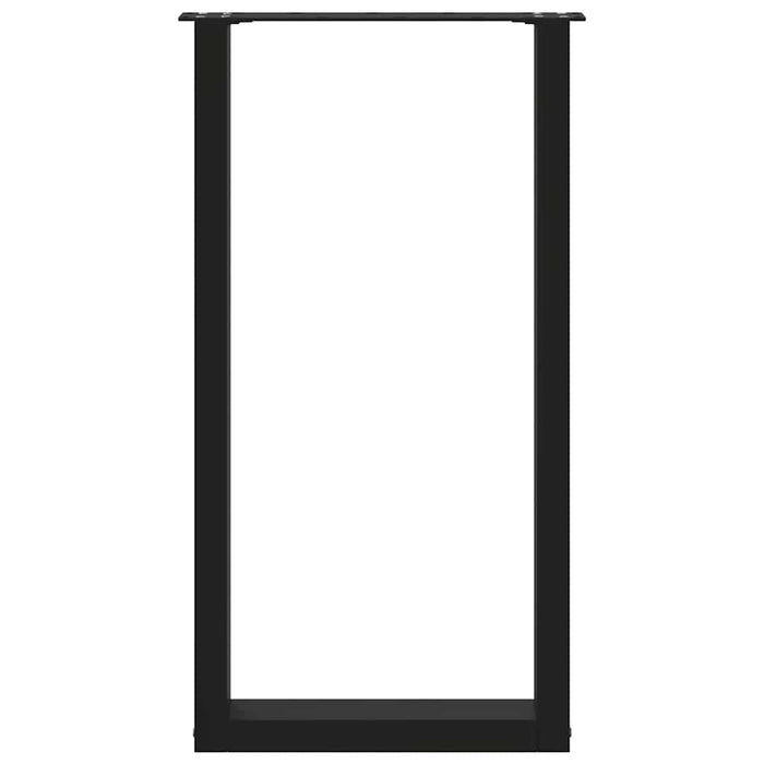 Gambe per tavolo da bar a forma di U 2 pz nere 40x(90-91) cm in acciaio 4013216