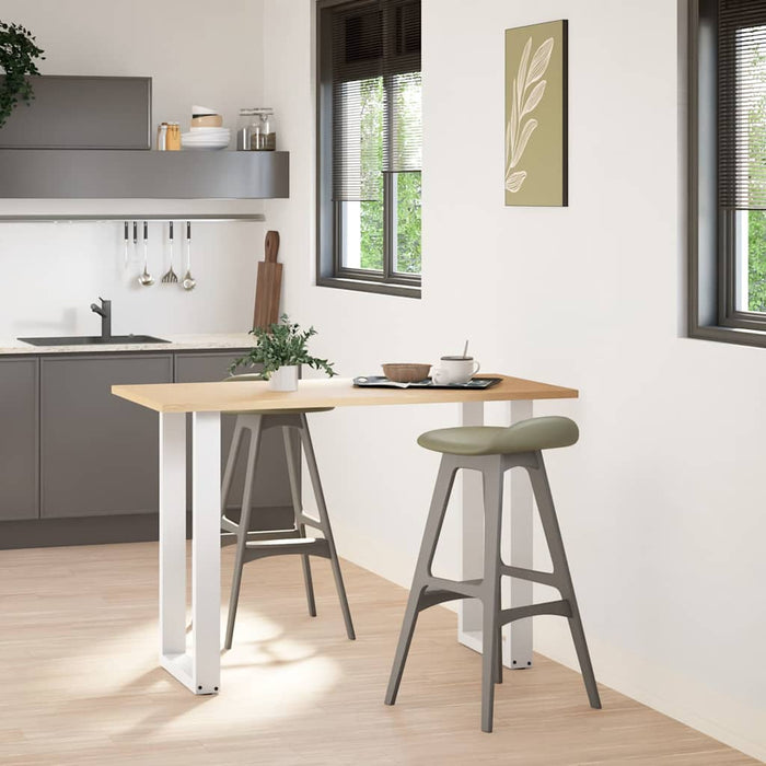 vidaXL Gambe per tavolo da bar a forma di U 2 pz bianche 40x(90-91) cm in acciaio