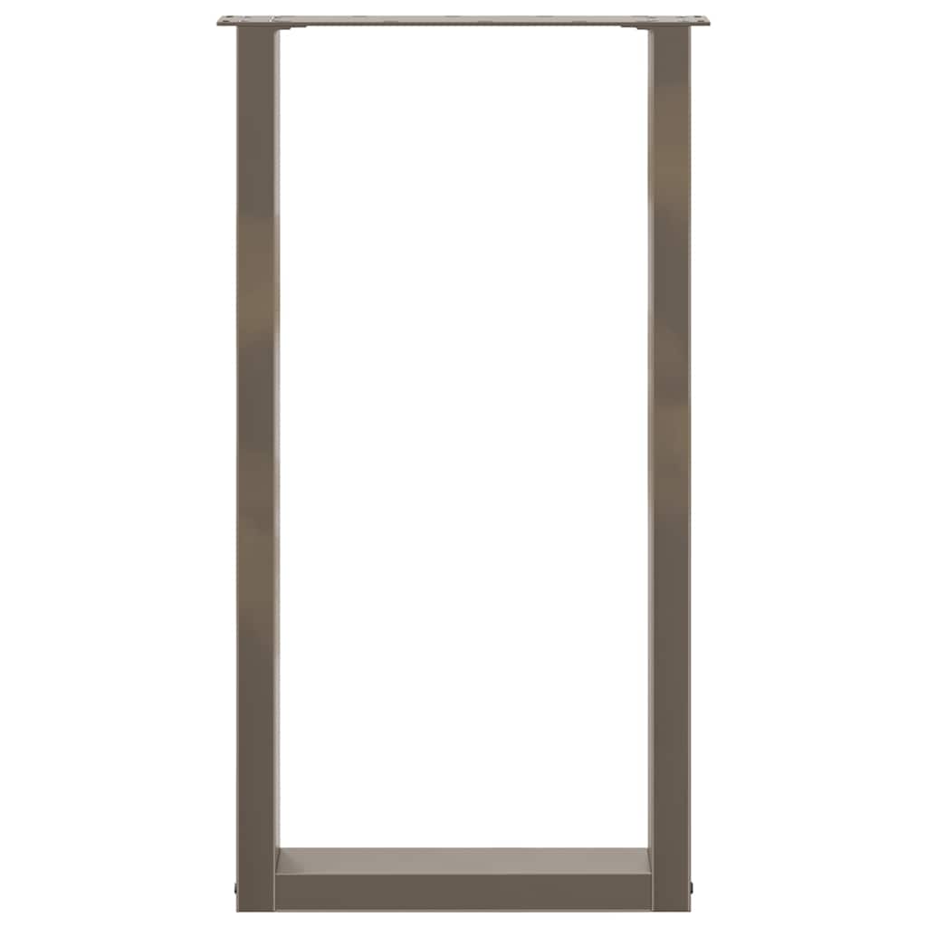 vidaXL Gambe per tavolo da bar a forma di U 2 pz in acciaio naturale 40x(90-91) cm