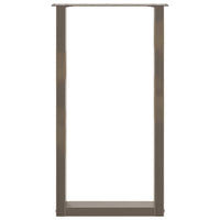 Gambe per tavolo da bar a forma di U 2 pz in acciaio naturale 40x(90-91) cm 4013219