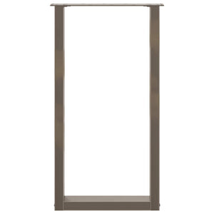 Gambe per tavolo da bar a forma di U 2 pz in acciaio naturale 40x(90-91) cm 4013219