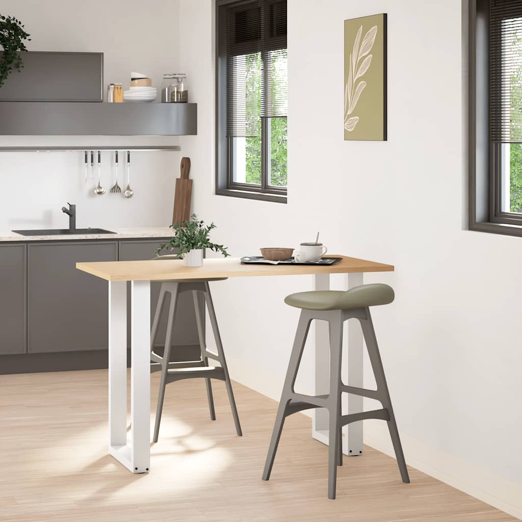 vidaXL Gambe per tavolo da bar a forma di U 2 pz bianche 50x(90-91) cm in acciaio