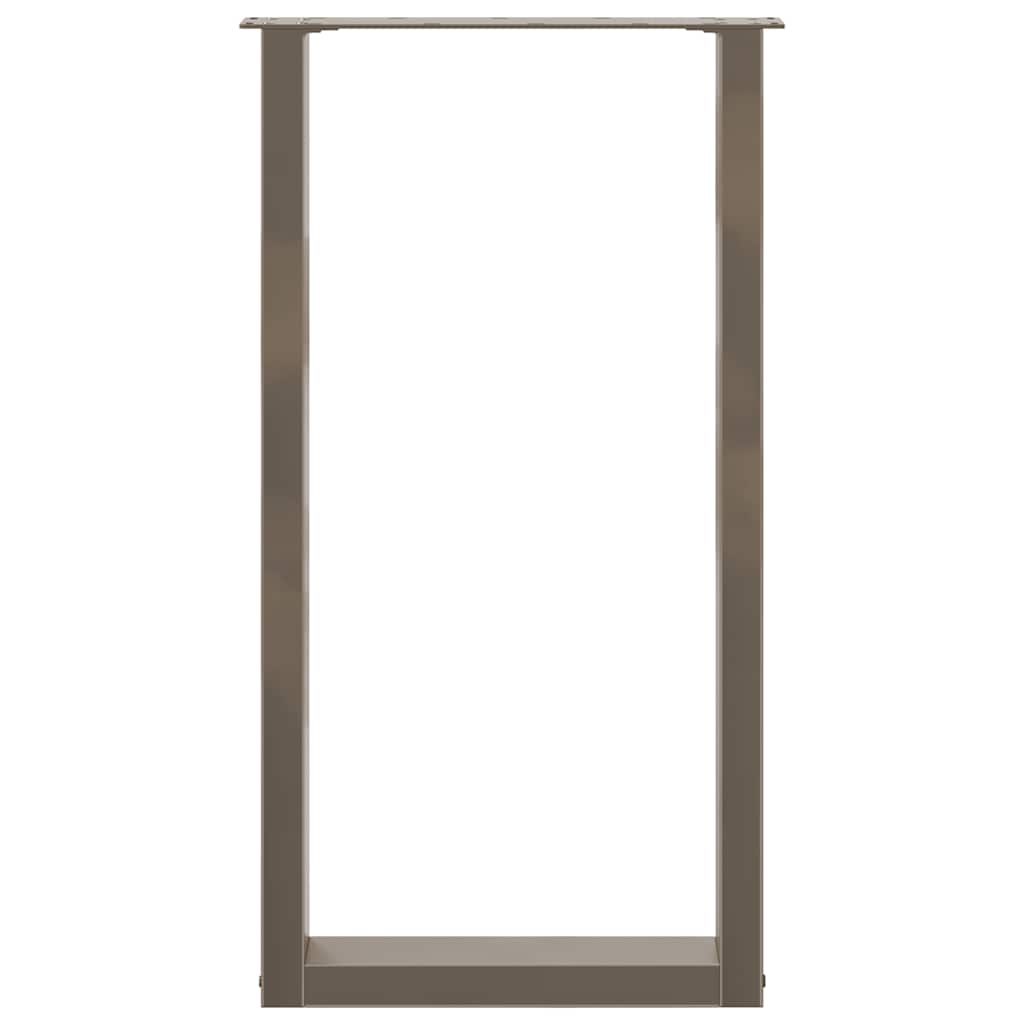 Gambe per tavolo da bar a forma di U 2 pz in acciaio naturale 50x(90-91) cm 4013223