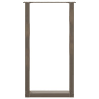 Gambe per tavolo da bar a forma di U 2 pz in acciaio naturale 50x(90-91) cm 4013223