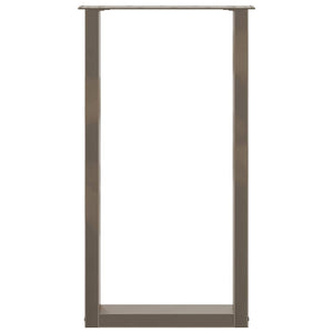 Gambe per tavolo da bar a forma di U 2 pz in acciaio naturale 50x(90-91) cm 4013223