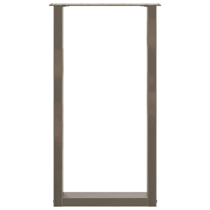 Gambe per tavolo da bar a forma di U 2 pz in acciaio naturale 50x(90-91) cm 4013223