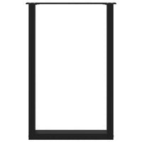 vidaXL Gambe per tavolo da bar a forma di U 2 pz nere 60x(90-91) cm in acciaio