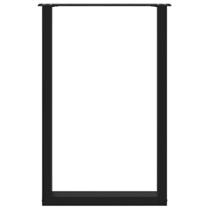 vidaXL Gambe per tavolo da bar a forma di U 2 pz nere 60x(90-91) cm in acciaio