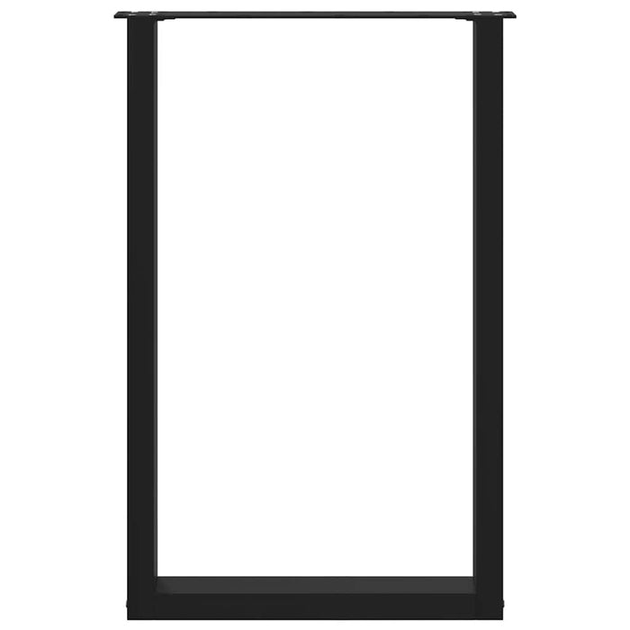 vidaXL Gambe per tavolo da bar a forma di U 2 pz nere 60x(90-91) cm in acciaio