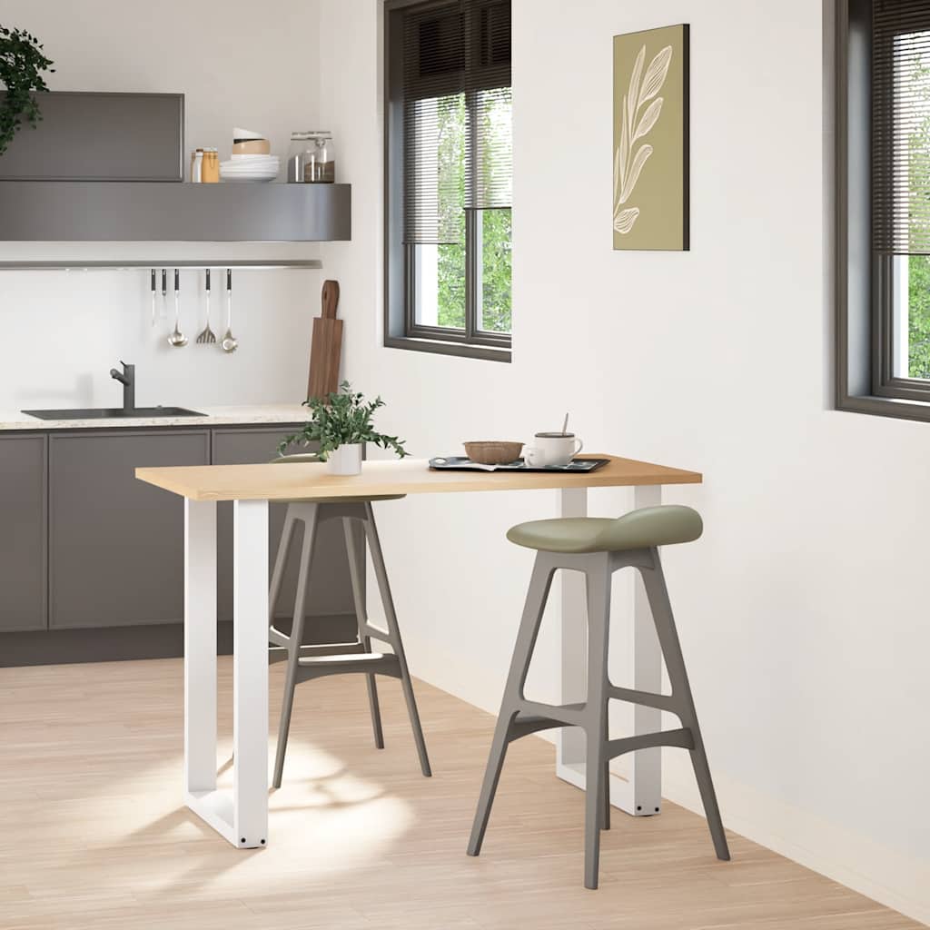 vidaXL Gambe per tavolo da bar a forma di U 2 pz bianche 60x(90-91) cm in acciaio