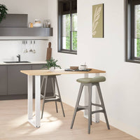 vidaXL Gambe per tavolo da bar a forma di U 2 pz bianche 60x(90-91) cm in acciaio