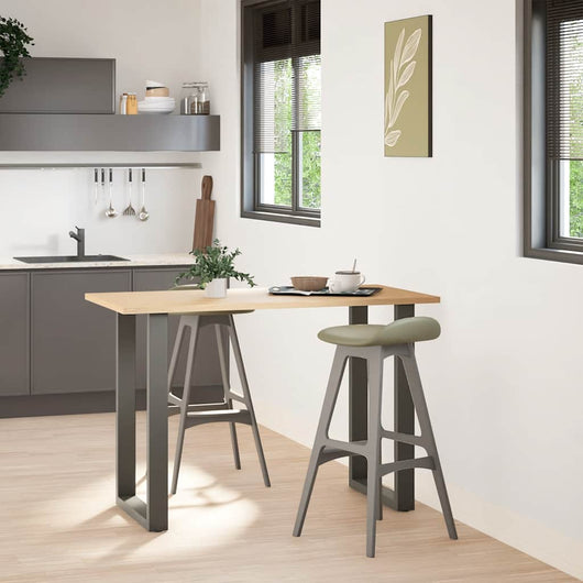 vidaXL Gambe per tavolo da bar a forma di U 2 pz Antracite 60x(90-91) cm Acciaio