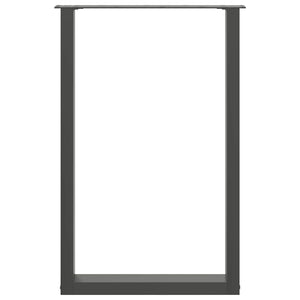 vidaXL Gambe per tavolo da bar a forma di U 2 pz Antracite 60x(90-91) cm Acciaio