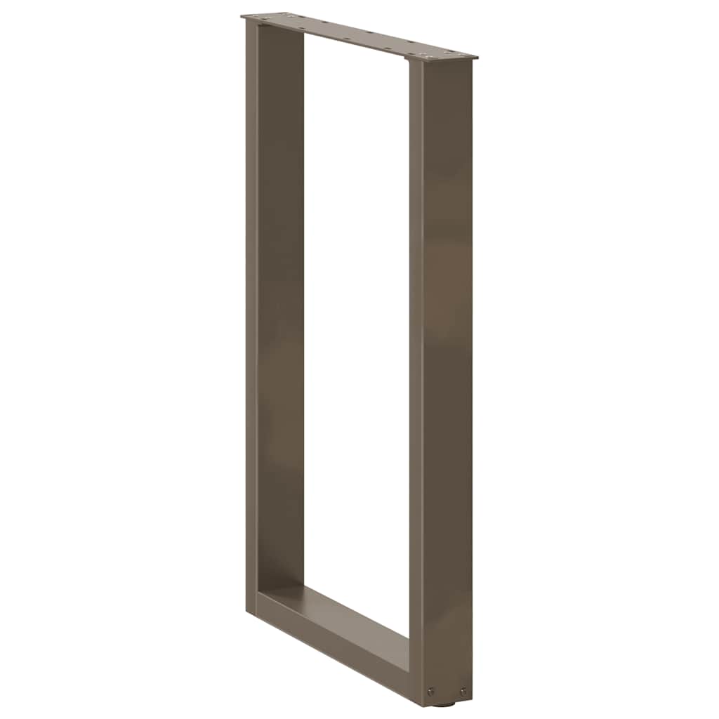 Gambe per tavolo da bar a forma di U 2 pz in acciaio naturale 60x(90-91) cm 4013227