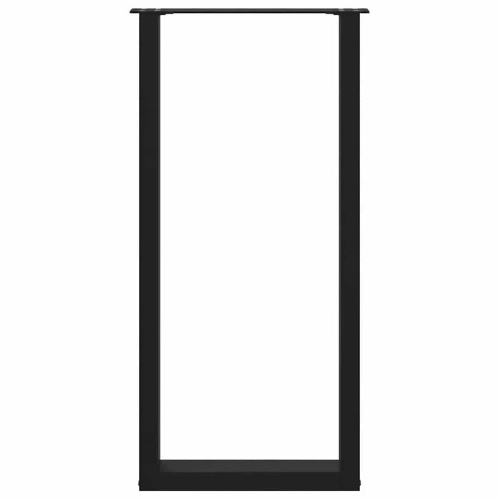 vidaXL Gambe per tavolo da bar a forma di U 2 pz nere 40x(100-101) cm in acciaio