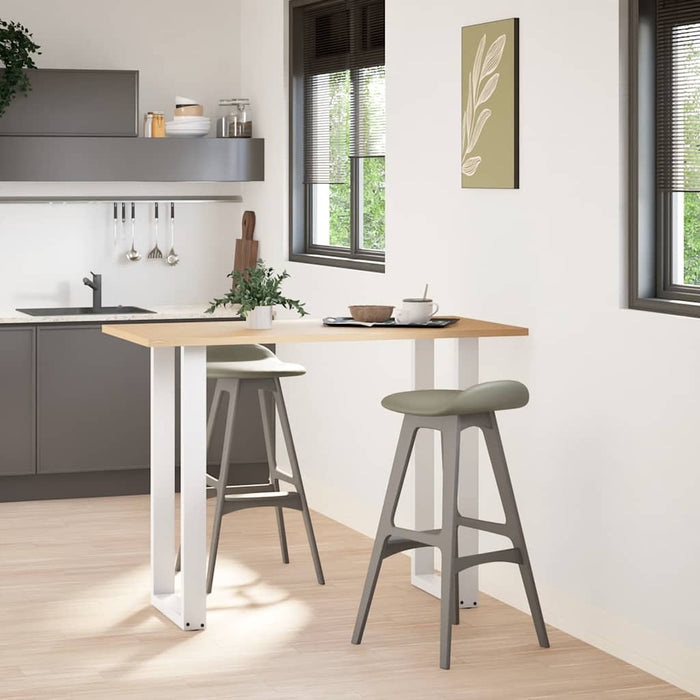 vidaXL Gambe per tavolo da bar a forma di U 2 pz bianche 40x(100-101) cm in acciaio