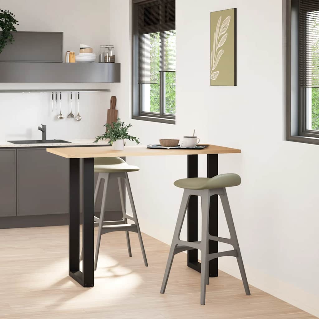 Gambe Tavolino da Caffè a U 2 pz Nero 50x(100-101)cm in Acciaio 4013232