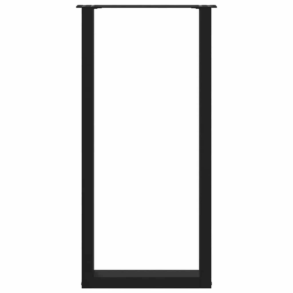 Gambe Tavolino da Caffè a U 2 pz Nero 50x(100-101)cm in Acciaio 4013232