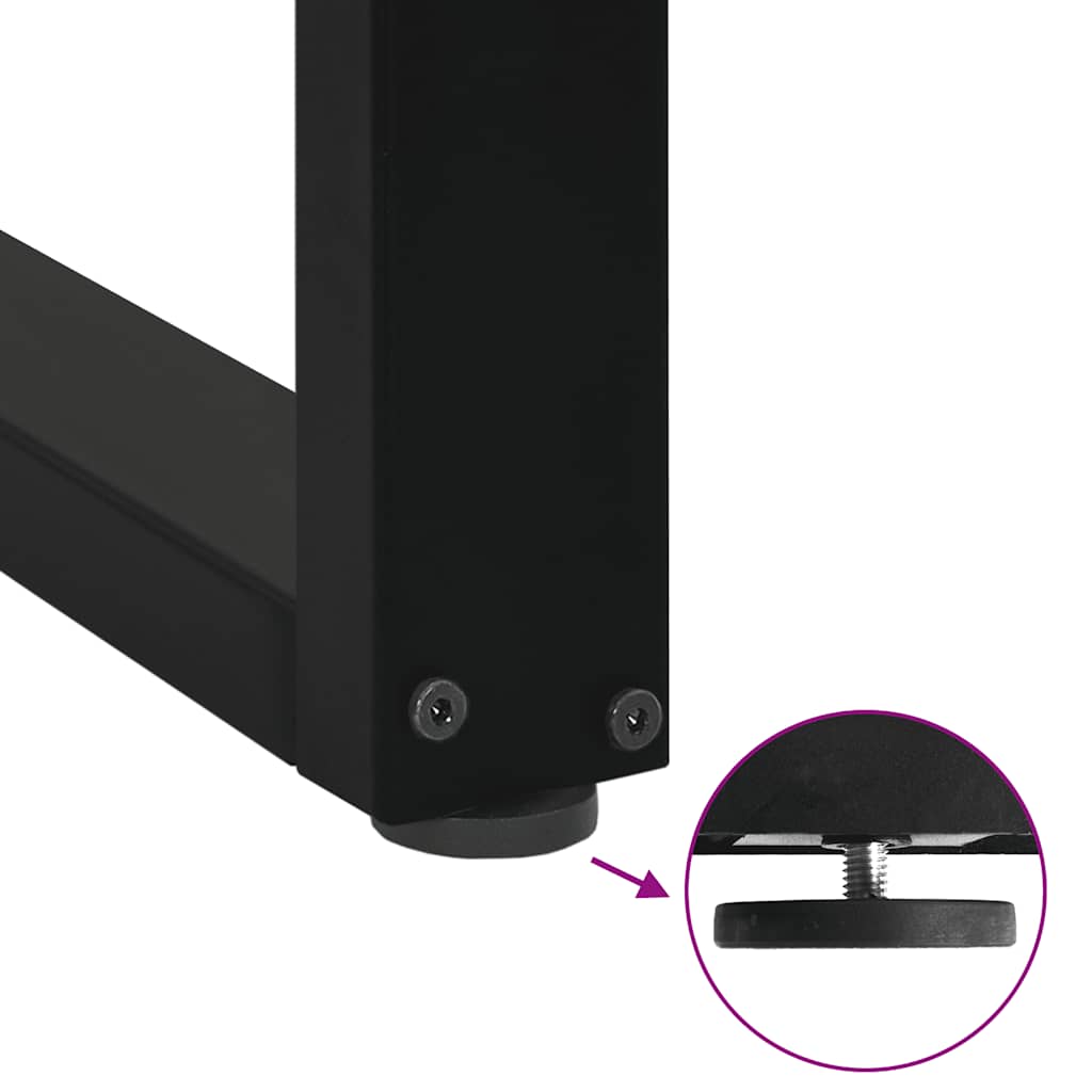 Gambe Tavolino da Caffè a U 2 pz Nero 50x(100-101)cm in Acciaio 4013232