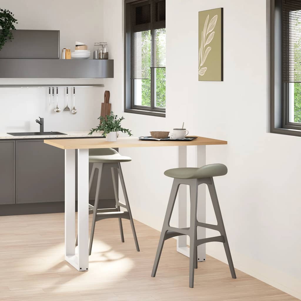 vidaXL Gambe per tavolo da bar a forma di U 2 pz bianche 50x(100-101) cm in acciaio