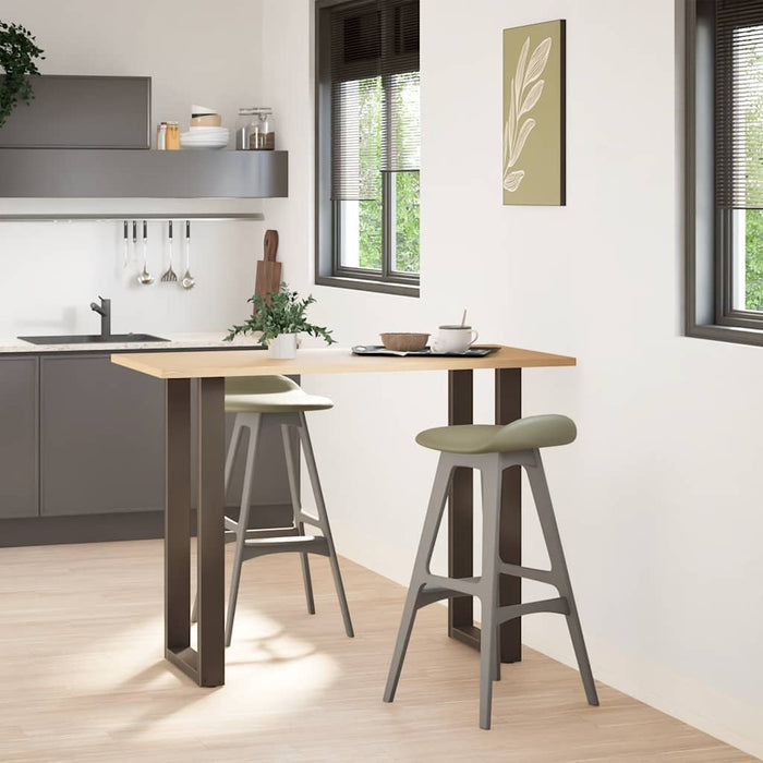 Gambe per tavolo da bar a forma di U 2 pz in acciaio naturale 50x(100-101) cm 4013235