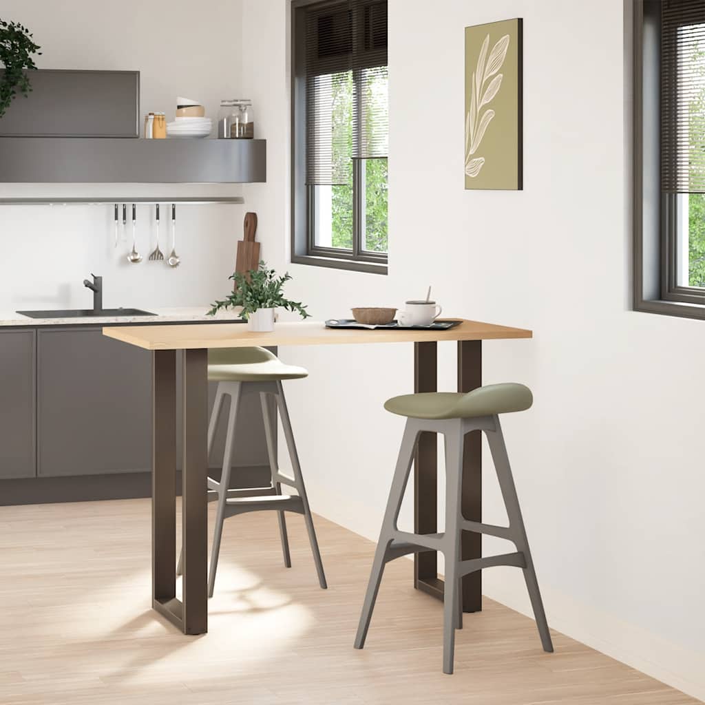 Gambe per tavolo da bar a forma di U 2 pz in acciaio naturale 50x(100-101) cm