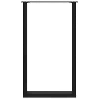 Gambe per tavolo da bar a forma di U 2 pz nere 60x(100-101) cm in acciaio