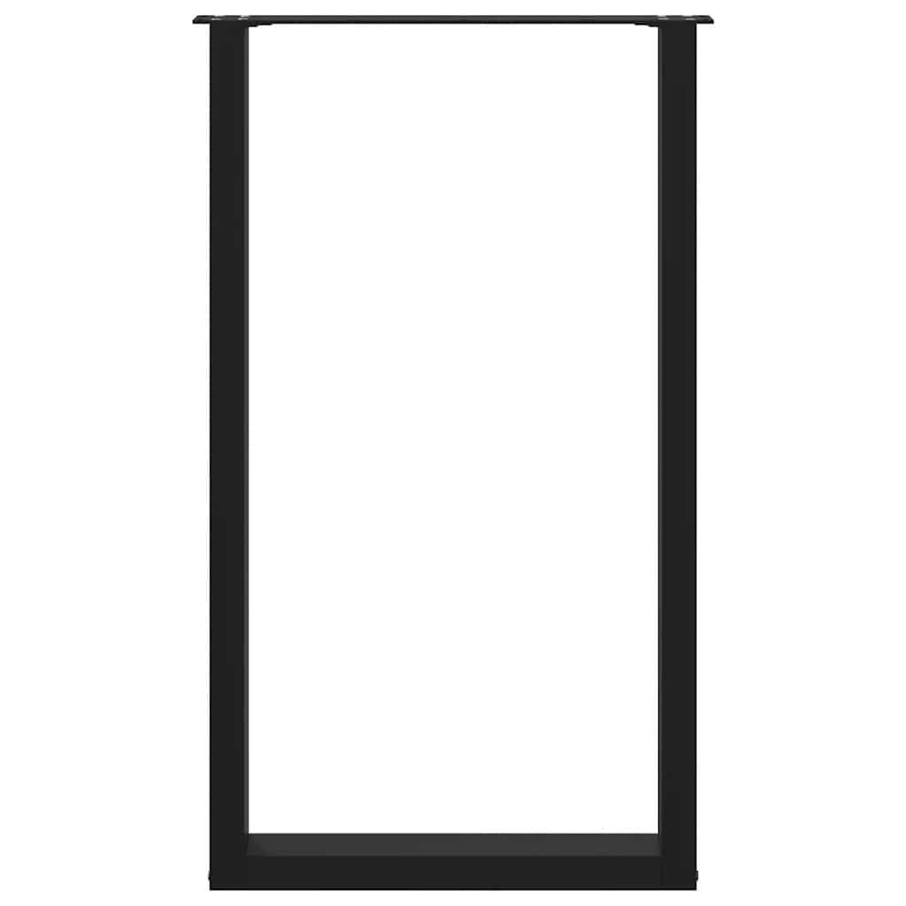 Gambe per tavolo da bar a forma di U 2 pz nere 60x(100-101) cm in acciaio 4013236