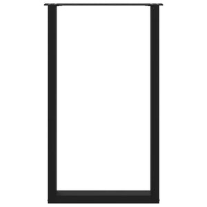 Gambe per tavolo da bar a forma di U 2 pz nere 60x(100-101) cm in acciaio 4013236