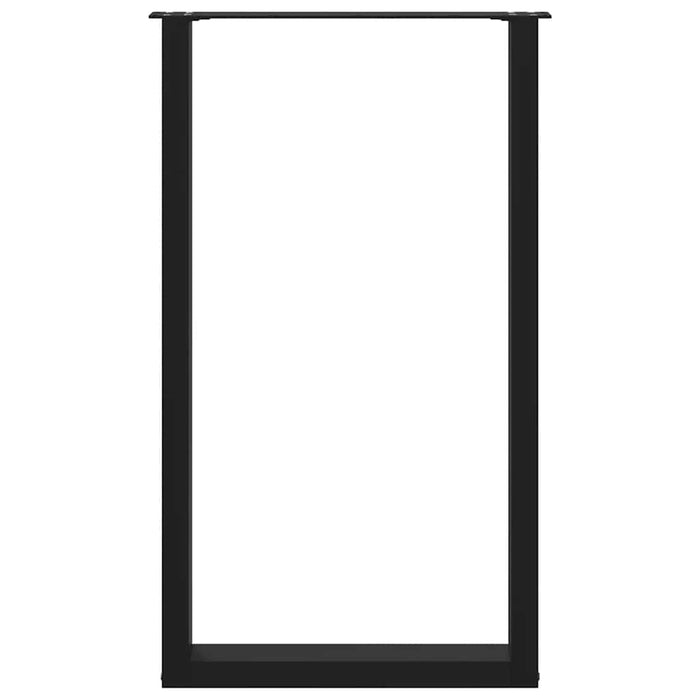 Gambe per tavolo da bar a forma di U 2 pz nere 60x(100-101) cm in acciaio 4013236