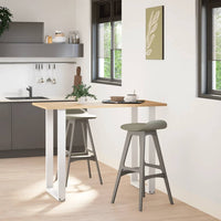 Gambe per tavolo da bar a forma di U 2 pz bianche 60x(100-101) cm in acciaio 4013237