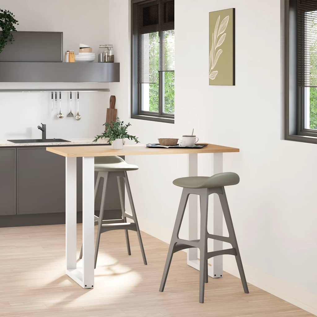 vidaXL Gambe per tavolo da bar a forma di U 2 pz bianche 60x(100-101) cm in acciaio