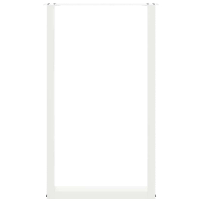 Gambe per tavolo da bar a forma di U 2 pz bianche 60x(100-101) cm in acciaio 4013237