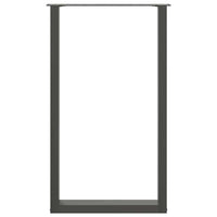 Gambe per tavolo da bar a forma di U 2 pz Antracite 60x(100-101) cm Acciaio 4013238