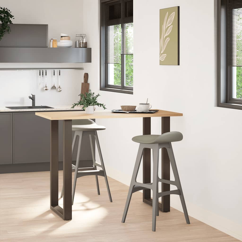 vidaXL Gambe per tavolo da bar a forma di U 2 pz in acciaio naturale 60x(100-101) cm