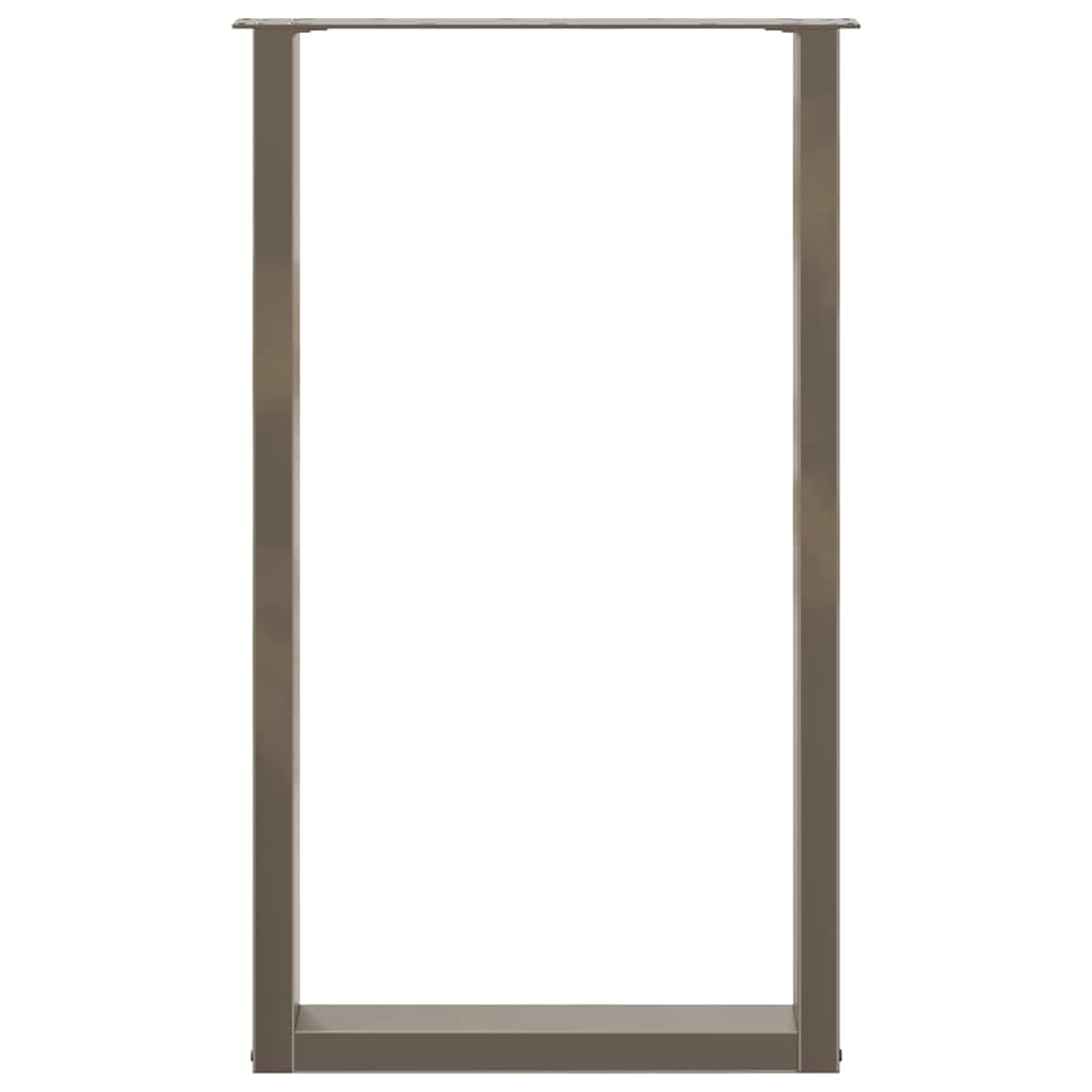 Gambe per tavolo da bar a forma di U 2 pz in acciaio naturale 60x(100-101) cm 4013239