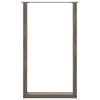 Gambe per tavolo da bar a forma di U 2 pz in acciaio naturale 60x(100-101) cm 4013239