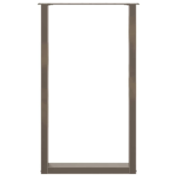 vidaXL Gambe per tavolo da bar a forma di U 2 pz in acciaio naturale 60x(100-101) cm