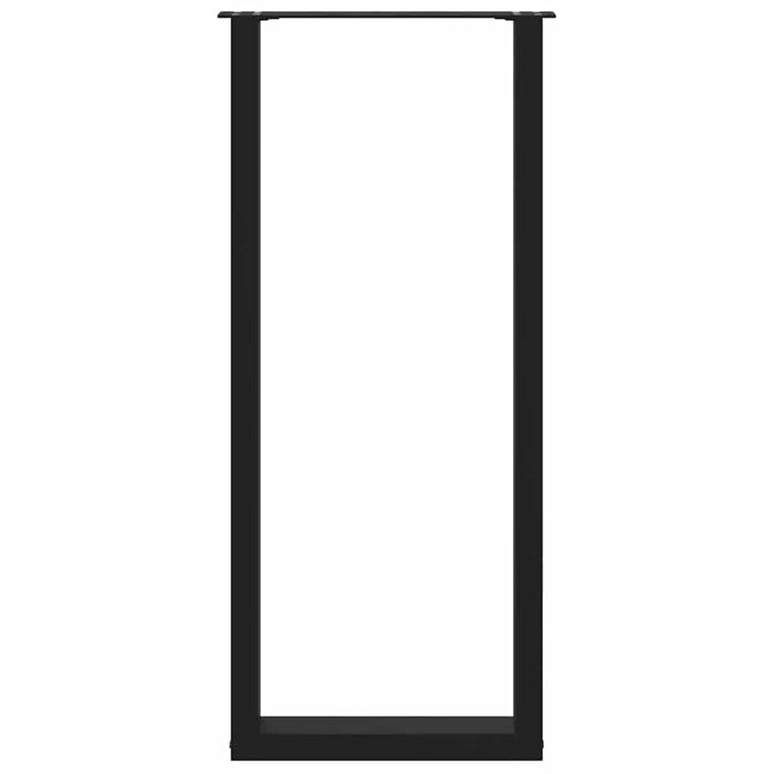 vidaXL Gambe per tavolo da bar a forma di U 2 pz nere 40x(110-111) cm in acciaio