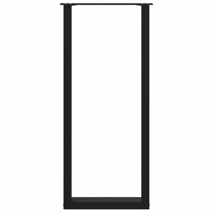 Gambe per tavolo da bar a forma di U 2 pz nere 50x(110-111) cm in acciaio 4013244