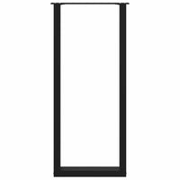 vidaXL Gambe per tavolo da bar a forma di U 2 pz nere 50x(110-111) cm in acciaio
