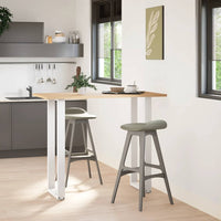 vidaXL Gambe per tavolo da bar a forma di U 2 pz bianche 50x(110-111) cm in acciaio