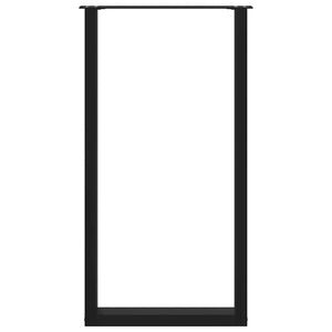 vidaXL Gambe per tavolo da bar a forma di U 2 pz nere 60x(110-111) cm in acciaio