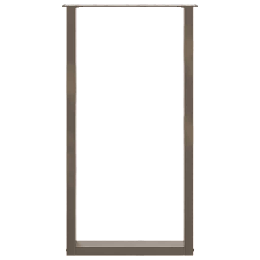 Gambe per tavolo da bar a forma di U 2 pz in acciaio naturale 60x(110-111) cm 4013251