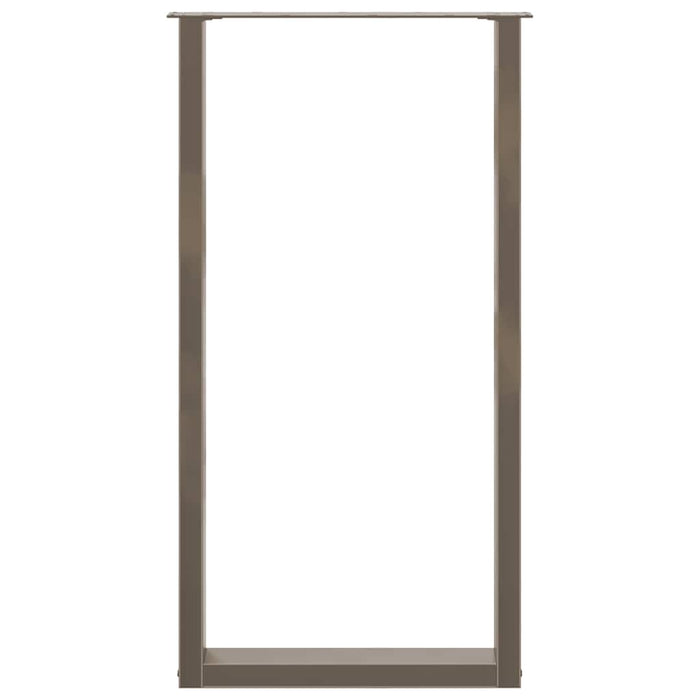 Gambe per tavolo da bar a forma di U 2 pz in acciaio naturale 60x(110-111) cm 4013251